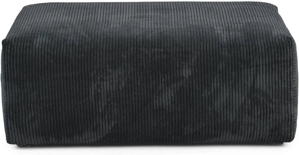 Matrix Modern Modular Sofas | 1-Piece Black Corduroy Ottomans