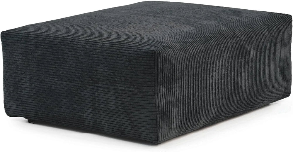 Matrix Modern Modular Sofas | Black Corduroy Ottomans