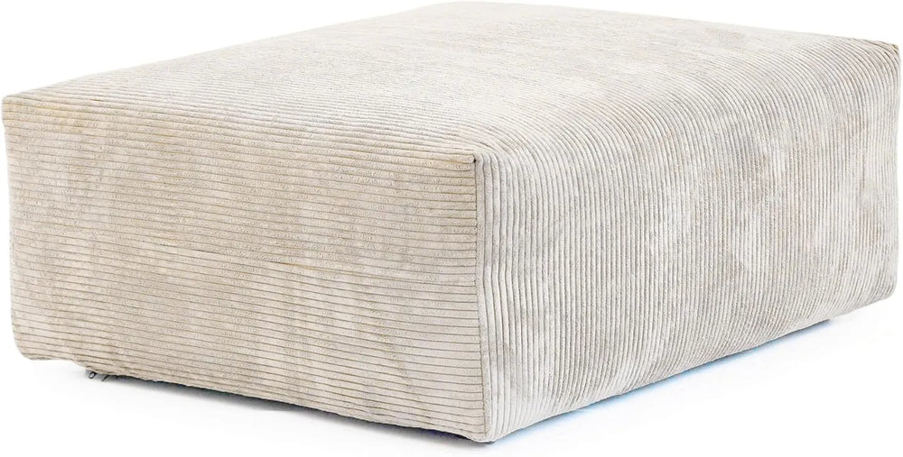 Matrix Modern Modular Sofas | Beige Corduroy Ottomans