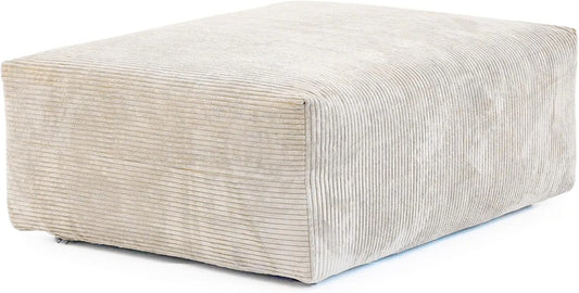 Matrix Modern Modular Sofas | Beige Corduroy Ottomans