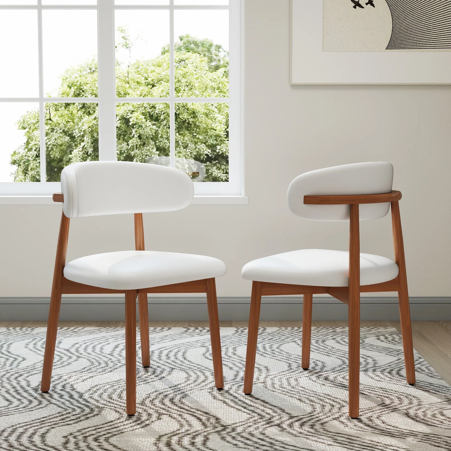 Arctic Curved Back Dining Chair | Walnut Back Set of 2