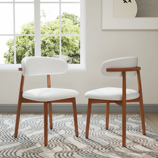 Arctic Curved Back Dining Chair | Walnut Back Set of 2