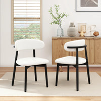 Arctic Curved Back Dining Chair | White Bouclé Set of 2