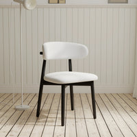 Arctic Curved Back Dining Chair | White Bouclé Set of 2