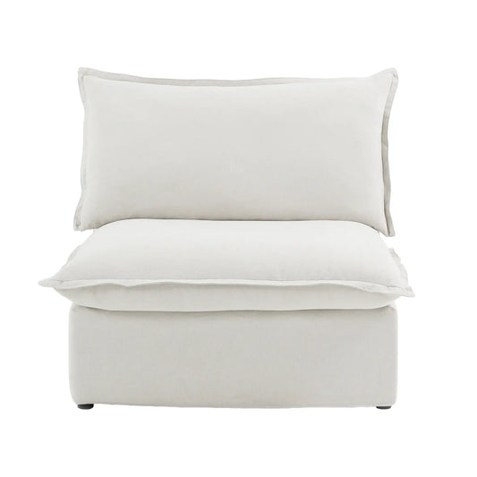 Deluxe Linen Cloud Sectional Sofas Covers | White Cotton and Linen Sofa Cover for Middle Seat