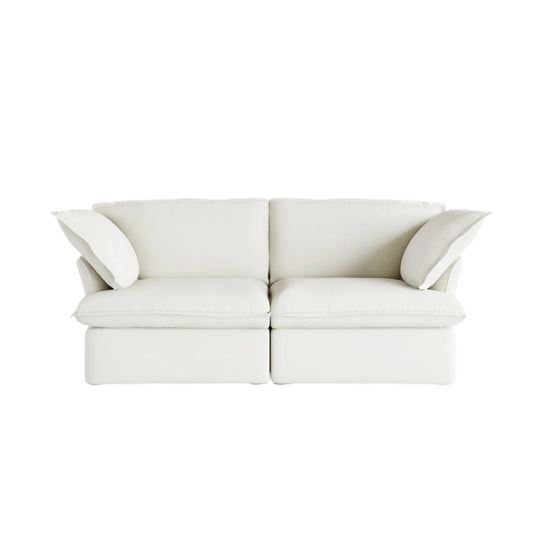 Deluxe Linen Cloud Sectional Sofas Covers | White Cotton and Linen Sofa Covers for 2-Seater