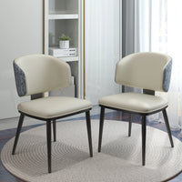 Vegan Wing Back Dining Chair | White PU Leather Set of 2