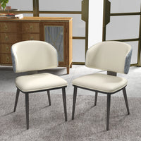 Vegan Wing Back Dining Chair | White PU Leather Set of 2