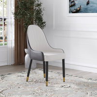 Vegan Full Back Dining Chair | White PU Leather Set of 2