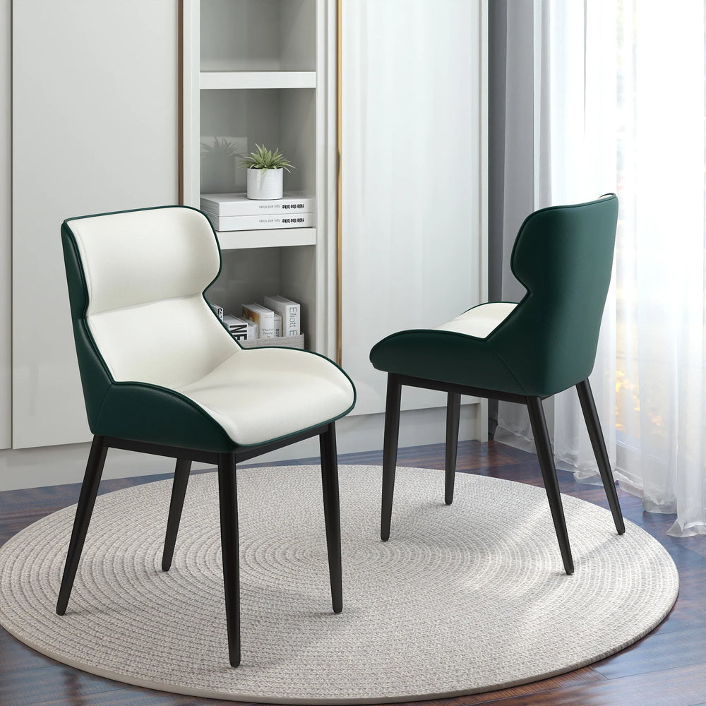 Vegan Full Back Dining Chair | White Seat Set of 2