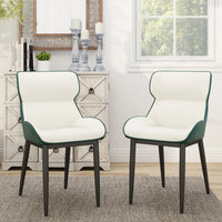 Vegan Full Back Dining Chair | White Seat Set of 2