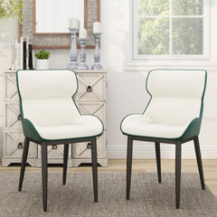 Vegan Full Back Dining Chair | White Seat Set of 2