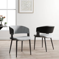 Nordic Low Back Dining Chair | White Teddy Velvet Set of 2