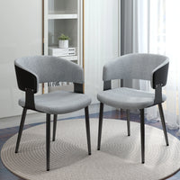 Nordic Low Back Dining Chair | White Teddy Velvet Set of 2