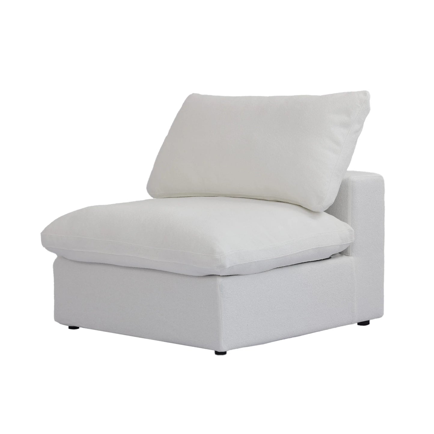 Deluxe Premium Cloud Sectional Sofas Covers | White Cotton and Linen Sofa Cover Mid Seat