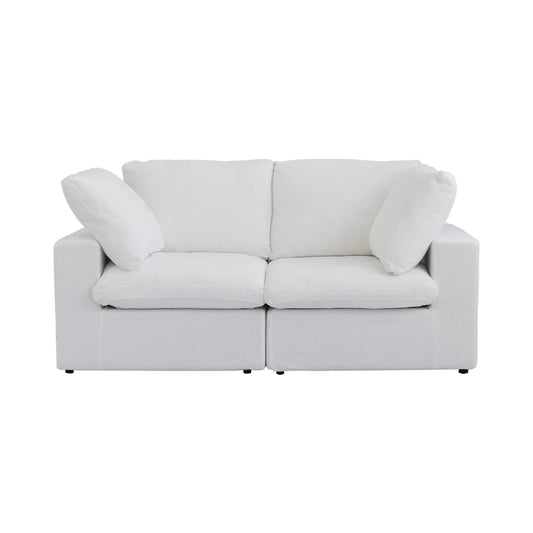 Deluxe Premium Cloud Sectional Sofas Covers | White Cotton and Linen Sofa Cover for 2-Seater