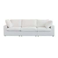 Deluxe Premium Cloud Sectional Sofas Covers | White Cotton and Linen Sofa Cover for 3-Seater