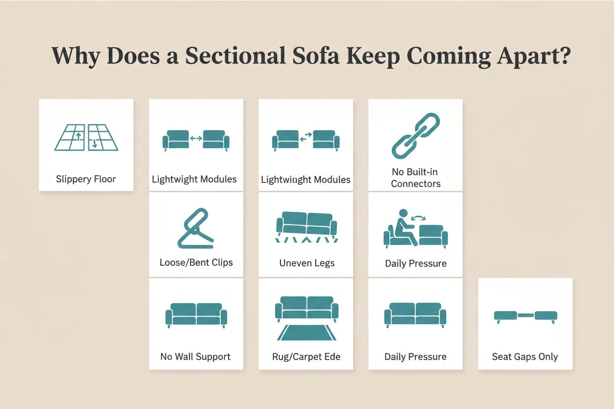 Why Does a Sectional Sofa Keep Coming Apart?