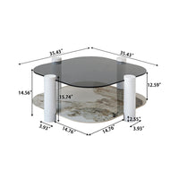 Zenith Glass Coffee Table | 36" Ivory Square With Storage Shelf