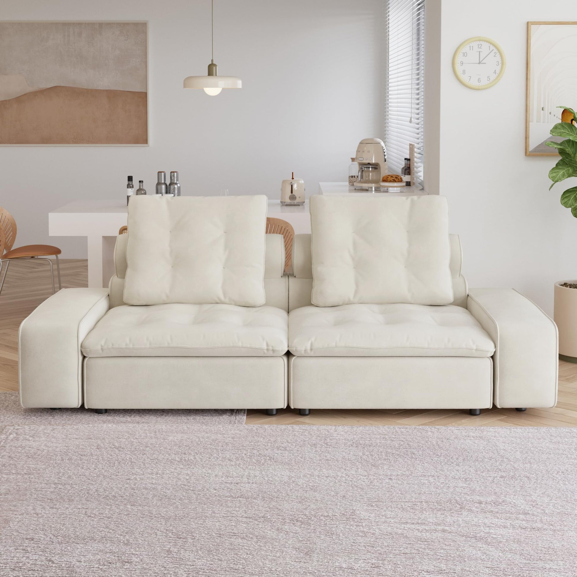 Cloud Modular Sectional Sofa, Luxury Velvet Couch Sofas for Living Room,74inch Corner Seater
