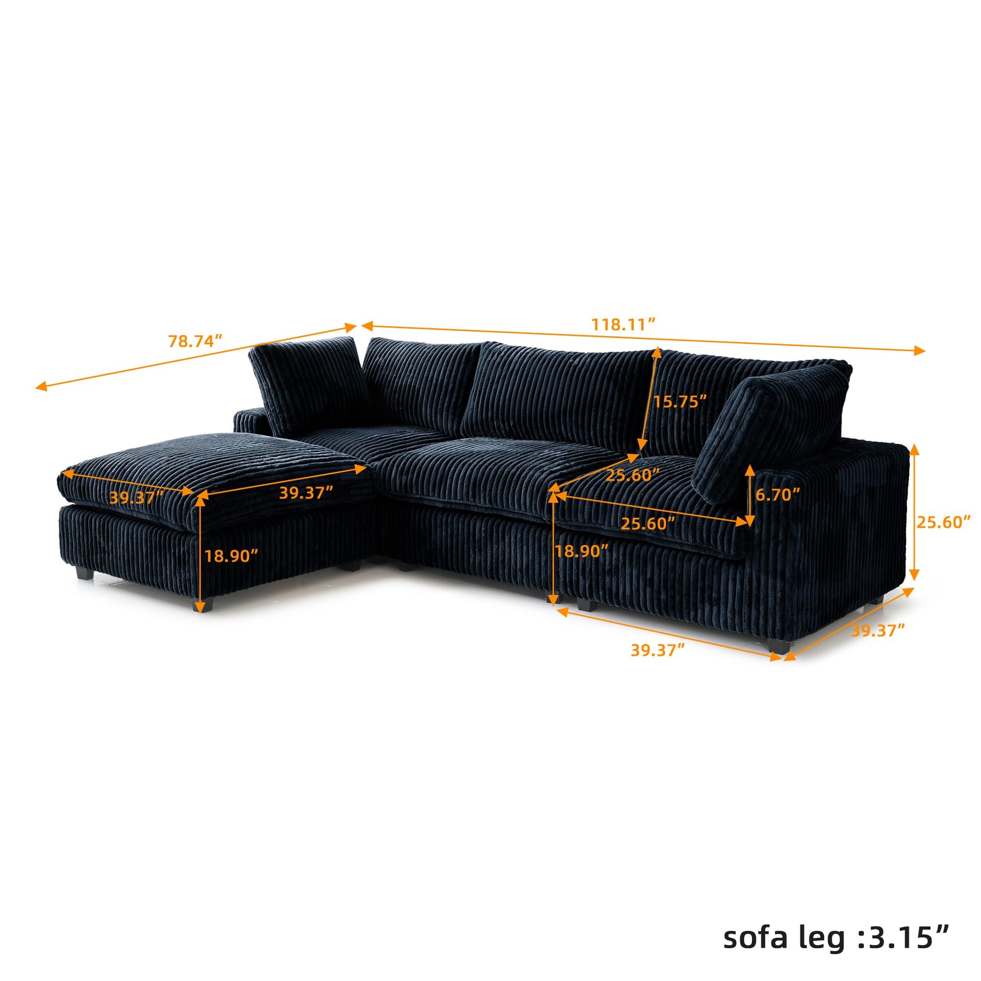 Cloud Couch Modular Sectional Sofa,157" Oversized U Shaped Couch with Ottoman,6 Seater Convertible Sofa,Comfy Plush Couches for Living Room,Covers Washable&amp;Replaceable (White)