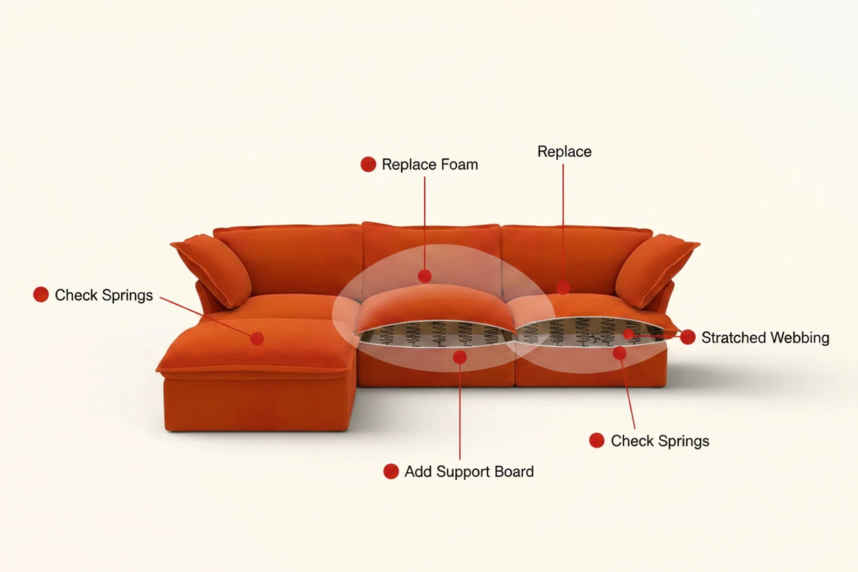 how to fix a sofa of Sagging or Sinking Sofa Seats