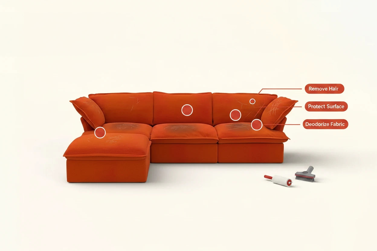 how to fix a sofa of pet hair, odors and scratches