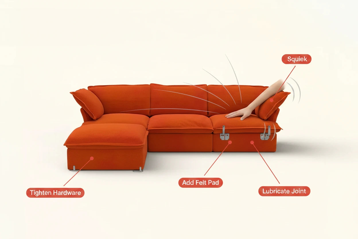 how to fix a sofa of squeaky or noisy seats
