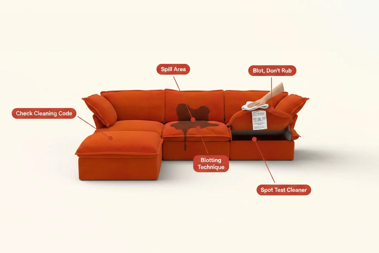 how to fix a sofa of stains and spills on fabric sofas