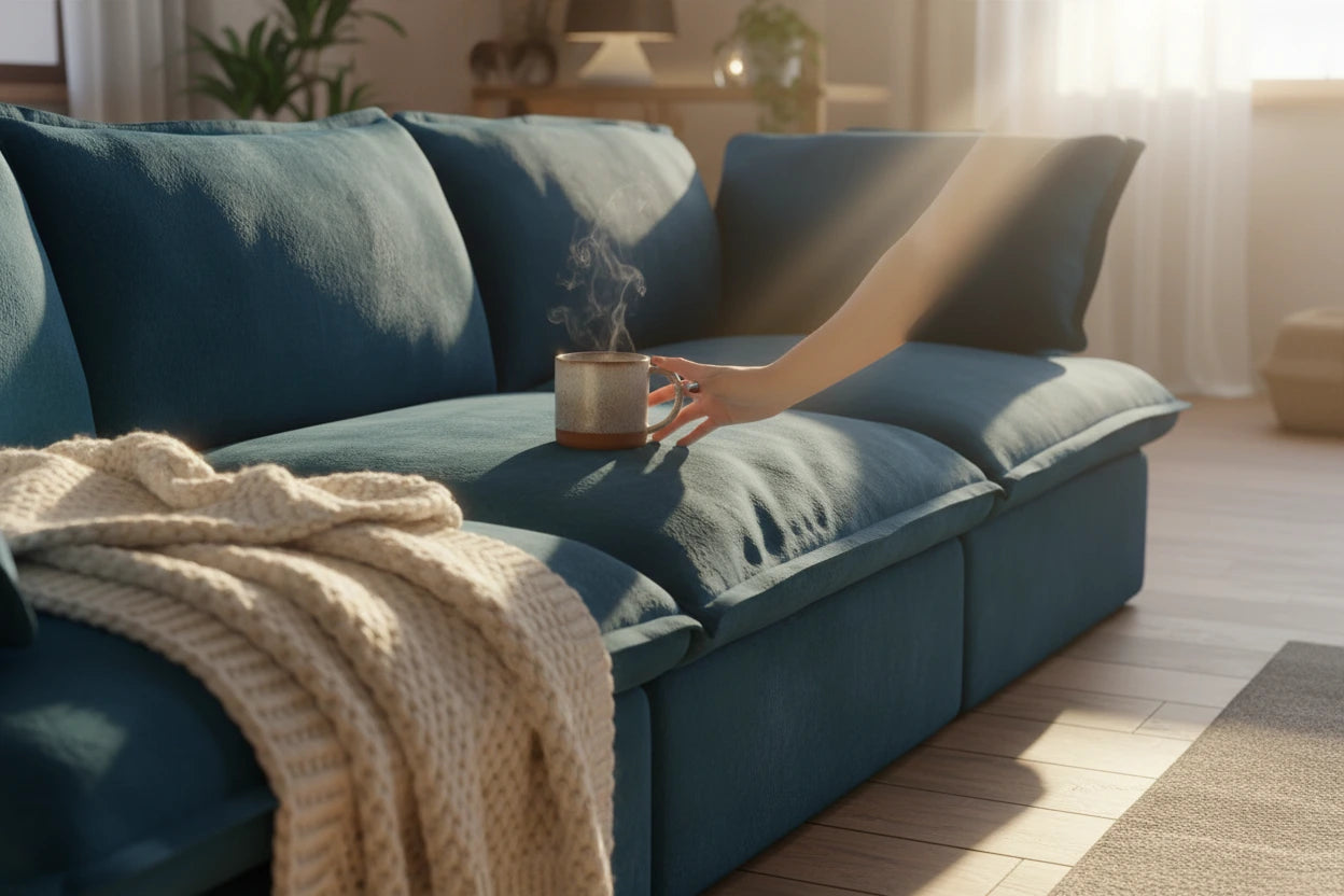pros of velvet sectional sofa: Softer Comfort Than Most Fabrics