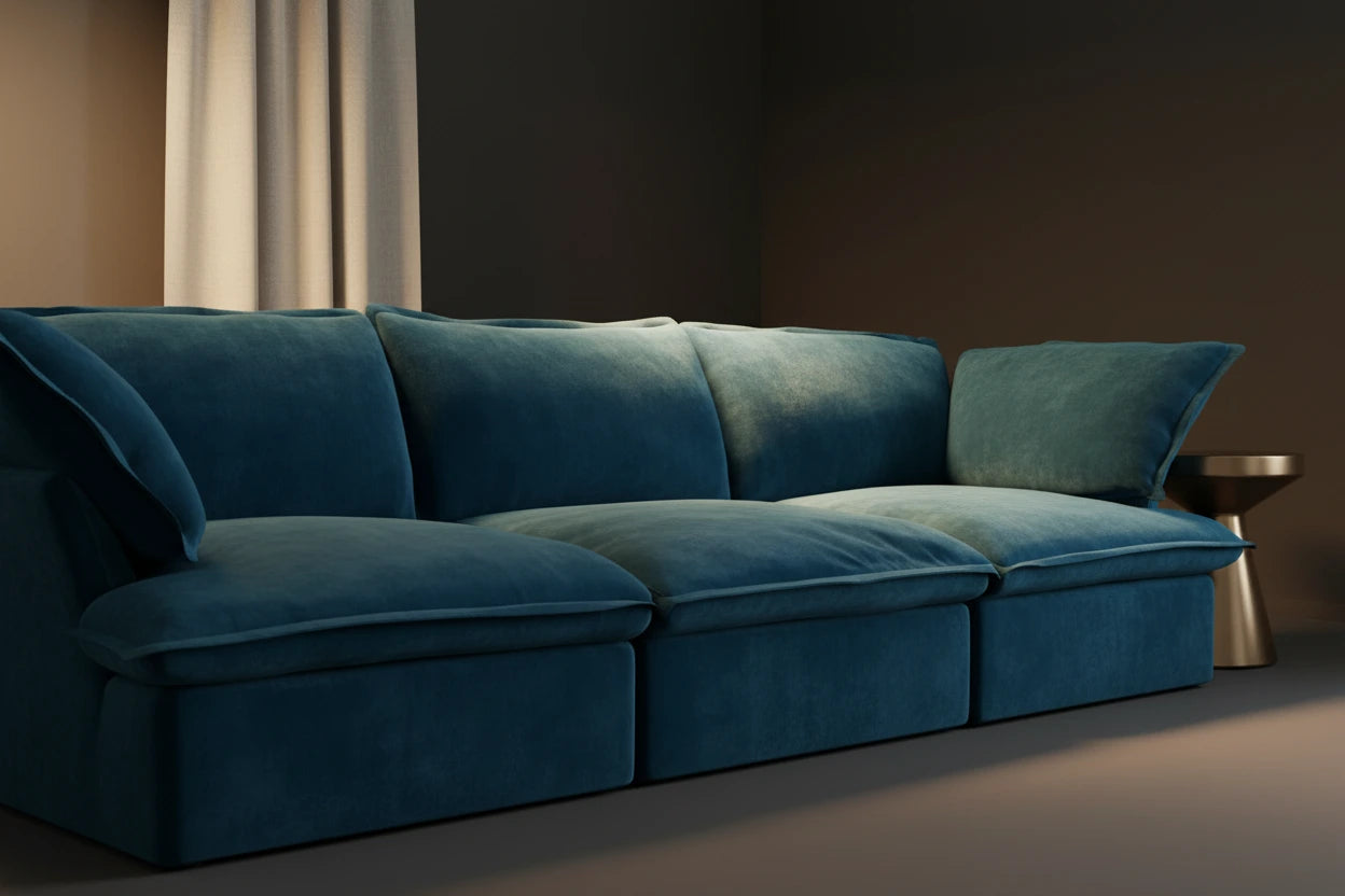 pros of velvet sectional sofa: Visual Depth Others Can't Match