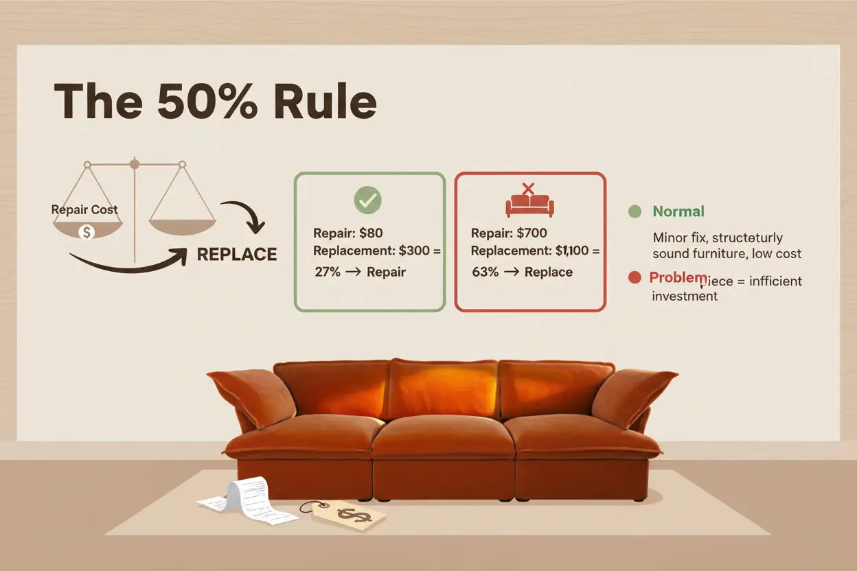 replace your furniture or not - High Repair Cost (MAYBE → YES Rule Trigger)
